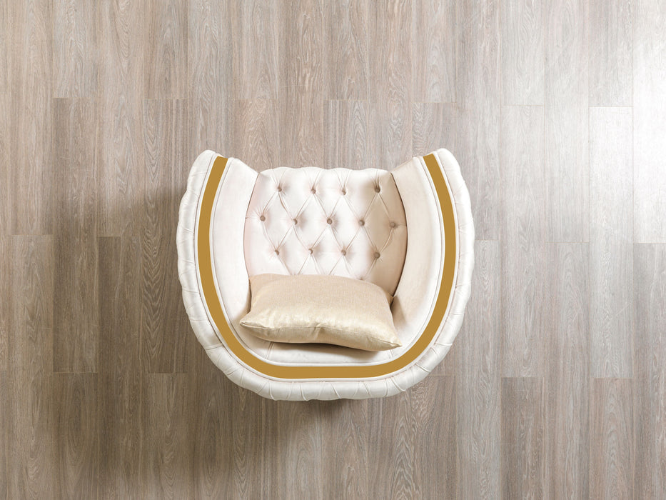 Fanci Ivory Velvet Chair - FANCIIVORY-CHAIR