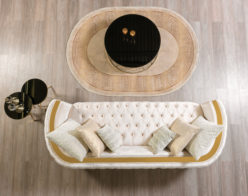 Fanci Ivory Velvet Sofa & Loveseat - FANCIIVORY-SL