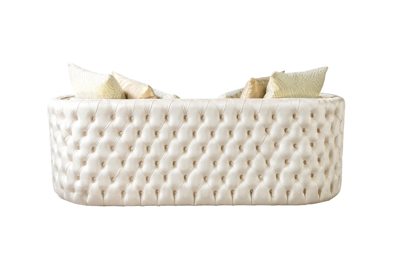 Fanci Ivory Velvet Sofa & Loveseat - FANCIIVORY-SL