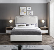 Felix Linen Textured Fabric Full Bed Cream - FelixCream-F