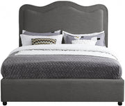 Felix Linen Textured Fabric King Bed Grey - Gate FurnitureKing Bed