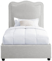 Felix Linen Textured Fabric Twin Bed Cream - Gate FurnitureTwin Bed