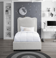 Felix Linen Textured Fabric Twin Bed Cream - Gate FurnitureTwin Bed