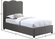 Felix Linen Textured Fabric Twin Bed Grey - Gate FurnitureTwin Bed