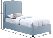 Felix Linen Textured Fabric Twin Bed Light Blue - Gate FurnitureTwin Bed