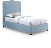 Felix Linen Textured Fabric Twin Bed Light Blue - Gate FurnitureTwin Bed