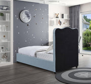 Felix Linen Textured Fabric Twin Bed Light Blue - Gate FurnitureTwin Bed