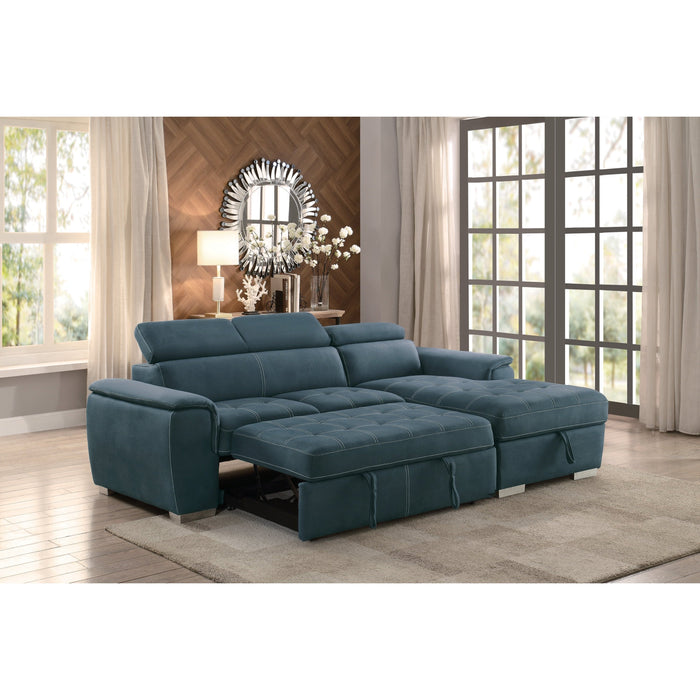 Ferriday Blue Storage Sleeper Sectional - 8228BU* - Gate Furniture
