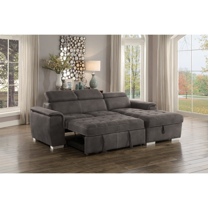 Ferriday Taupe Storage Sleeper Sectional - Gate FurnitureSleeper Sectional