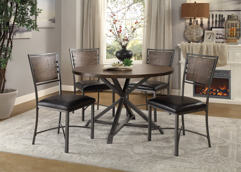 Fideo Brown/Gray Round Dining Set - Gate FurnitureDining Room Set