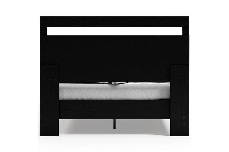 Finch Black/Brown Queen Panel Platform Bed - Gate FurnitureQueen Bed