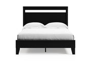 Finch Black/Brown Queen Panel Platform Bed - Gate FurnitureQueen Bed