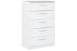 Finch White Chest of Drawers - EB3477-145 - Gate Furniture
