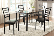 Flannery Black/Brown Faux Marble - Top Dining Set - Gate FurnitureDining Room Set