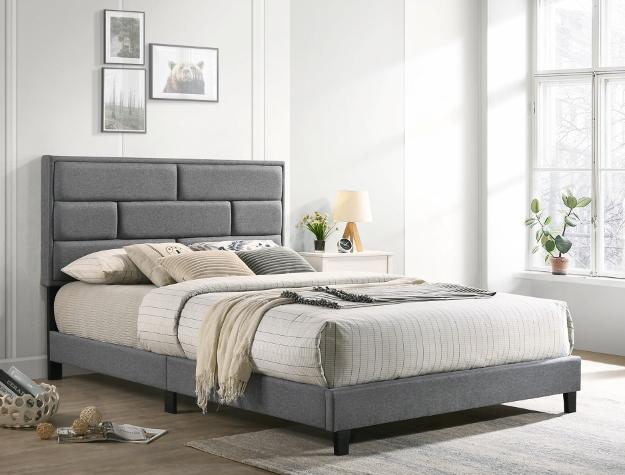 Flannery Gray King Platform Bed - 5137GY-K - Gate Furniture