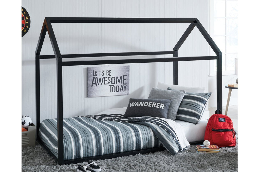 Flannibrook Black Twin House Bed Frame - B082-161 - Gate Furniture
