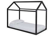 Flannibrook Black Twin House Bed Frame - Gate FurnitureFoundation