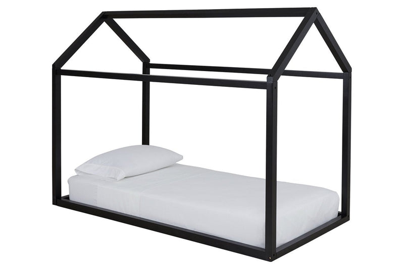 Flannibrook Black Twin House Bed Frame - Gate FurnitureFoundation