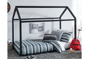 Flannibrook Black Twin House Bed Frame - Gate FurnitureFoundation