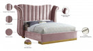 Flora Velvet Queen Bed (3 Boxes) Pink - FloraPink-Q