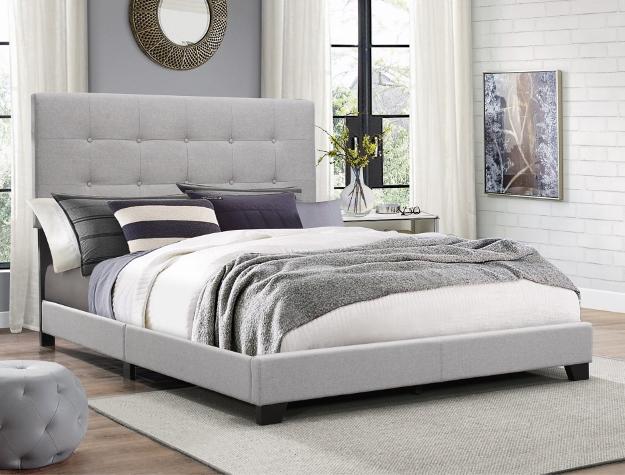 Florence Gray Upholstered Twin Bed - Gate FurnitureTwin Bed