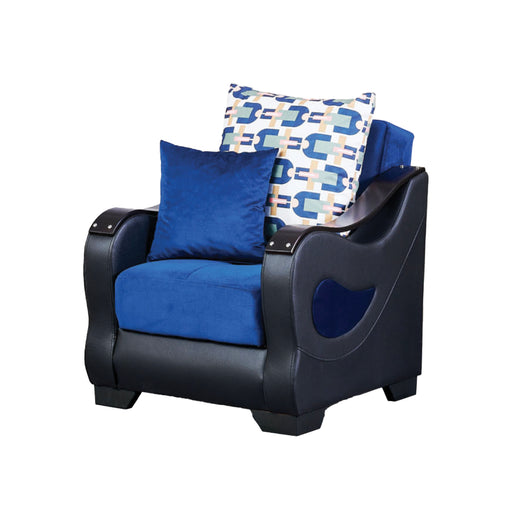Florida 34 in. Convertible Sleeper Chair in Blue with Storage - CH-FLORIDA-BLUE - Gate Furniture