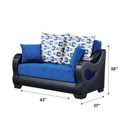 Florida 62 in. Convertible Sleeper Loveseat in Blue with Storage - Gate FurnitureLoveseat
