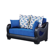 Florida 62 in. Convertible Sleeper Loveseat in Blue with Storage - Gate FurnitureLoveseat