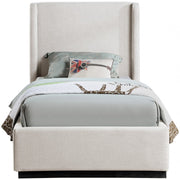 Flynn Linen Textured Fabric Twin Bed Beige - Gate FurnitureTwin Bed