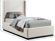 Flynn Linen Textured Fabric Twin Bed Beige - Gate FurnitureTwin Bed