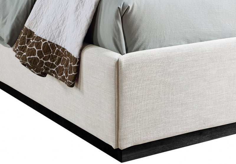 Flynn Linen Textured Fabric Twin Bed Beige - Gate FurnitureTwin Bed