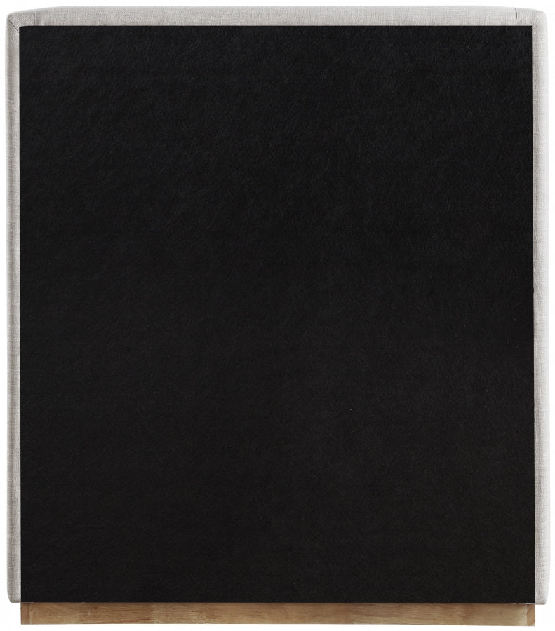 Flynn Linen Textured Fabric Twin Bed Cream - Gate FurnitureTwin Bed