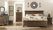Flynnter Medium Brown Footboard Storage Platform Bedroom Set - Gate FurnitureBedroom Set