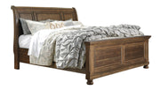 Flynnter Medium Brown King Sleigh Platform Bed - Gate FurnitureKing Bed