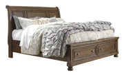 Flynnter Medium Brown King Storage Platform Sleigh Bed - Gate FurnitureKing Bed