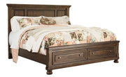 Flynnter Medium Brown Queen Storage Platform Bed - Gate FurnitureQueen Bed