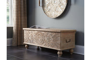 Fossil Ridge Beige Storage Bench - Gate FurnitureAccent Bench