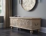 Fossil Ridge Beige Storage Bench - Gate FurnitureAccent Bench