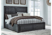 Foyland Black/Brown King Panel Storage Bed - Gate FurnitureKing Bed