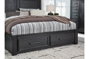 Foyland Black/Brown King Panel Storage Bed - Gate FurnitureKing Bed