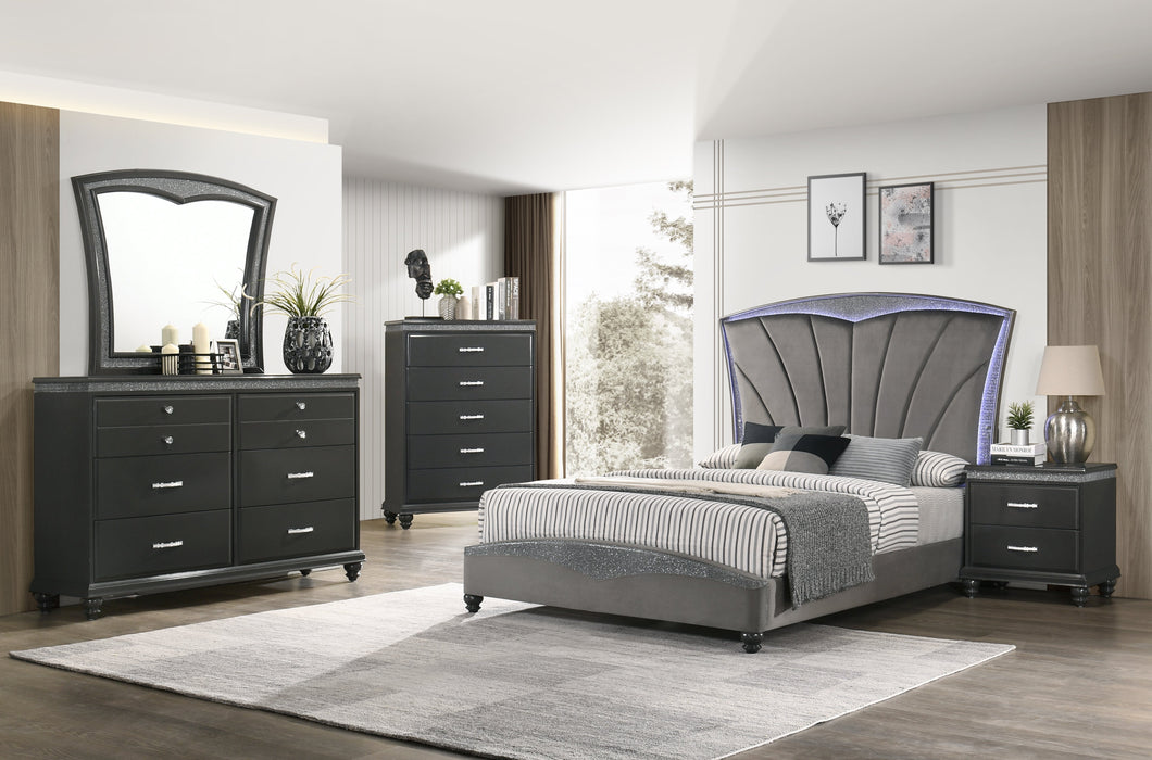 Frampton Gray LED Platform Bedroom Set - Gate Furniture