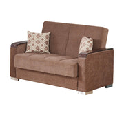 Frankfurt 65 in. Convertible Sleeper Loveseat in Light Brown with Storage - Gate FurnitureLoveseat