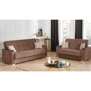 Frankfurt 65 in. Convertible Sleeper Loveseat in Light Brown with Storage - Gate FurnitureLoveseat