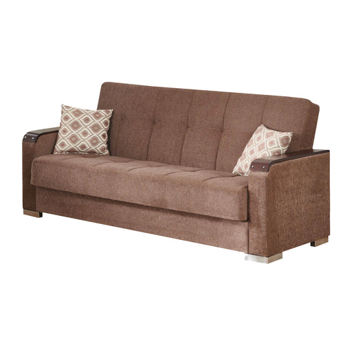 Frankfurt 89 in. Convertible Sleeper Sofa in Brown with Storage - Gate FurnitureSleeper Sofa