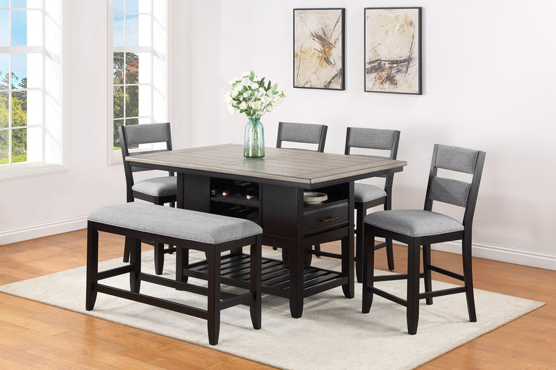 Frey Black/Gray Counter Height Dining Set - Gate FurnitureCounter Height Set