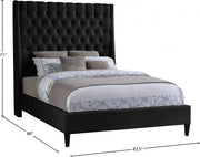 Fritz Velvet King Bed Black - Gate FurnitureKing Bed