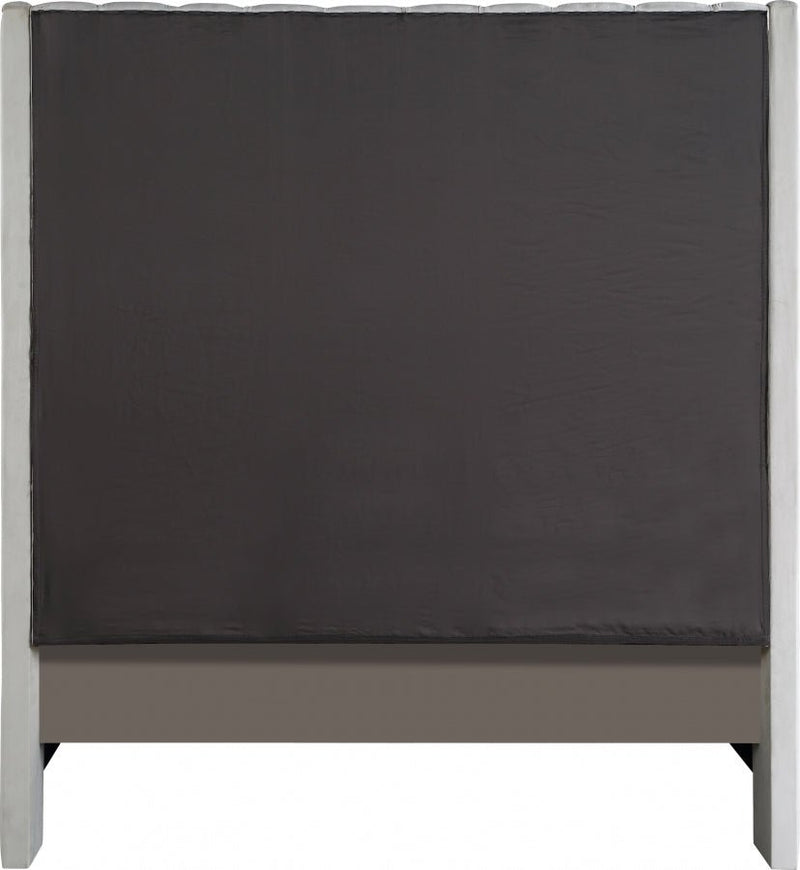 Fritz Velvet King Bed Cream - Gate FurnitureKing Bed