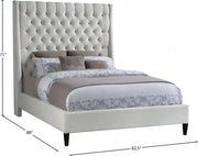 Fritz Velvet King Bed Cream - Gate FurnitureKing Bed