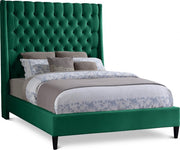 Fritz Velvet King Bed Green - Gate FurnitureKing Bed