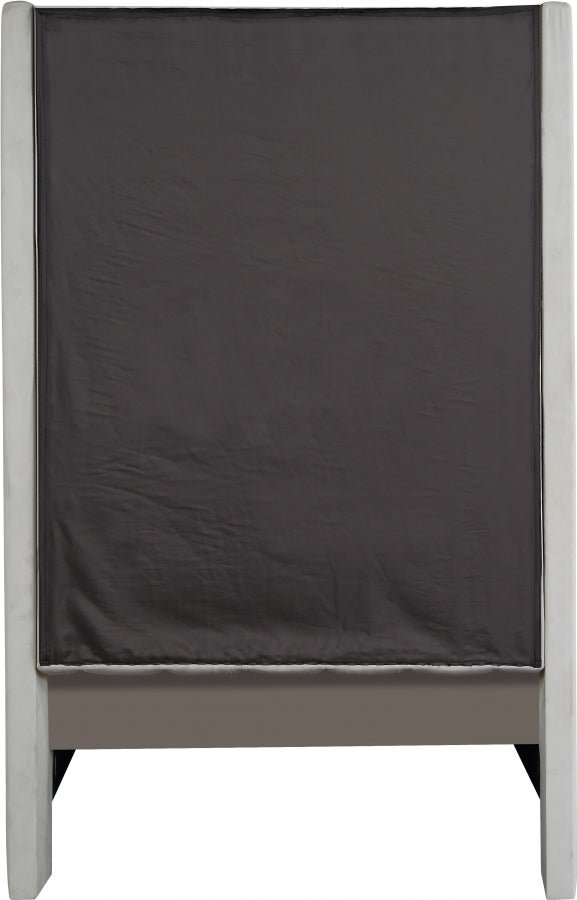 Fritz Velvet Twin Bed Cream - Gate FurnitureTwin Bed